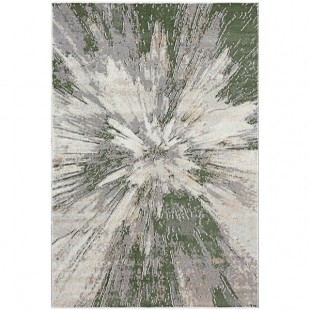 Abani Atlas Collection 4' x 6' Green / Gray Contemporary Splash Area Rug