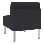 Lesro Luxe Lounge Series Patriot Plus Black Vinyl Guest Chair with Steel Legs