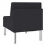 Lesro Luxe Lounge Series Patriot Plus Black Vinyl Guest Chair with Steel Legs