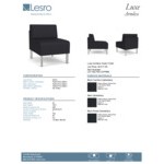 Lesro Luxe Lounge Series Patriot Plus Black Vinyl Guest Chair with Steel Legs