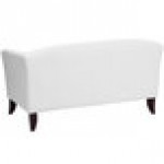 Flash Furniture 111-2-WH-GG Hercules Imperial White Leather Loveseat with Wooden Feet