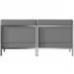 Flash Furniture ZB-IMAG-MIDCH-2-GY-GG Hercules Gray LeatherSoft 2-Piece Lounge Bench