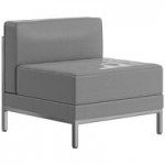 Flash Furniture ZB-IMAG-MIDCH-2-GY-GG Hercules Gray LeatherSoft 2-Piece Lounge Bench