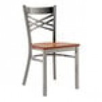 Lancaster Table & Seating Clear Coat Finish Cross Back Chair with Antique Walnut Wood Seat - Detached Seat
