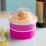 Choice 16 oz. Pink Paper Frozen Yogurt / Food Cup With Dome Lid - 50/Case Choice 16 oz. Pink Paper Frozen Yogurt / Food Cup With Dome Lid - 50/Case