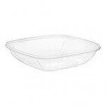 Visions 48 oz. Clear PET Plastic Square Wide Catering / Serving Bowl - 150/Case