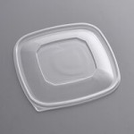 Visions 48 oz. Clear PET Plastic Square Wide Catering / Serving Bowl - 150/Case