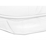 Visions 48 oz. Clear PET Plastic Square Wide Catering / Serving Bowl - 150/Case