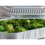 Choice Heavy Duty Smoothwall Silver Mini Oblong Foil Take-Out Pan with Dome Lid 16 oz. - 25/Pack Choice Heavy Duty Smoothwall Silver Mini Oblong Foil Take-Out Pan with Dome Lid 16 oz. - 25/Pack