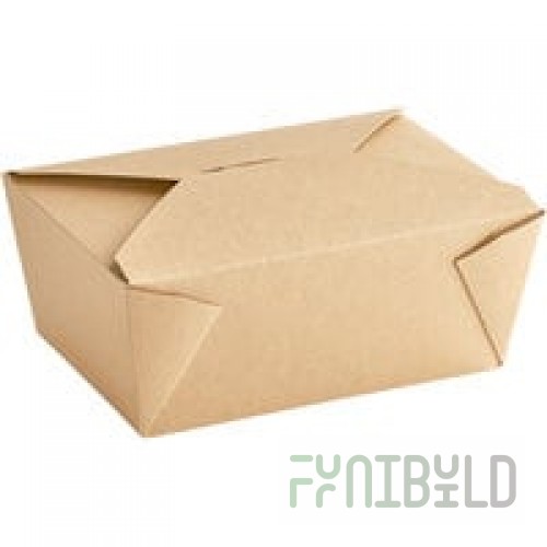 Fold-Pak 04BPEARTHM Bio-Plus-Earth Kraft Microwavable Paper #4 Take-Out Containers 7 3/4