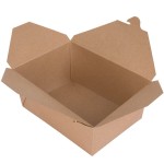Fold-Pak 04BPEARTHM Bio-Plus-Earth Kraft Microwavable Paper #4 Take-Out Containers 7 3/4