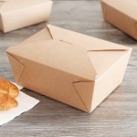 Fold-Pak 04BPEARTHM Bio-Plus-Earth Kraft Microwavable Paper #4 Take-Out Containers 7 3/4