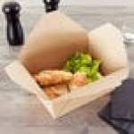 Fold-Pak 04BPEARTHM Bio-Plus-Earth Kraft Microwavable Paper #4 Take-Out Containers 7 3/4