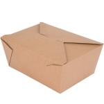 Fold-Pak 04BPEARTHM Bio-Plus-Earth Kraft Microwavable Paper #4 Take-Out Containers 7 3/4