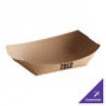 #50 1/2 lb. Natural Eco-Kraft Customizable Paper Food Tray - 1,000/Case