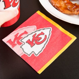 Creative Converting 659516 Kansas City Chiefs 2-Ply Beverage Napkin - 192/Case Creative Converting 659516 Kansas City Chiefs 2-Ply Beverage Napkin - 192/Case