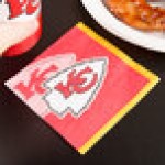 Creative Converting 659516 Kansas City Chiefs 2-Ply Beverage Napkin - 192/Case Creative Converting 659516 Kansas City Chiefs 2-Ply Beverage Napkin - 192/Case