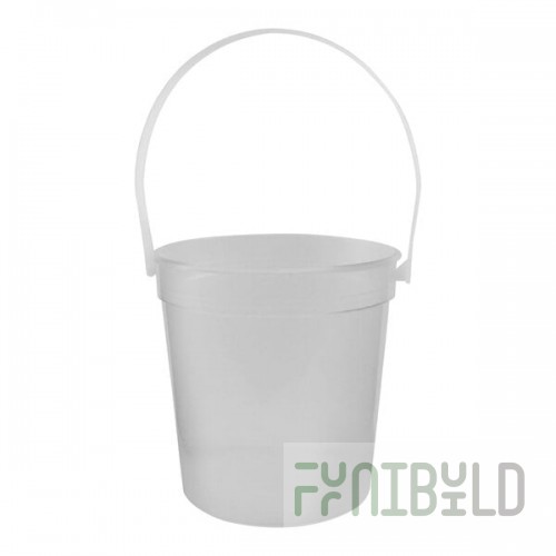 Howw Manufacturing 32 oz. Clear Customizable Plastic Drink Bucket with Clear Customizable Handle - 48/Case