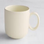 Acopa Pangea 12 oz. Fog White Matte Porcelain Mug - Sample
