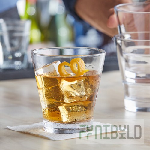 Acopa Select 12 oz. Flared Stackable Rocks / Old Fashioned Glass - Sample