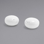Front of the House Harmony 3 oz. Bright White Porcelain Salt and Pepper Shaker Set - 12/Case