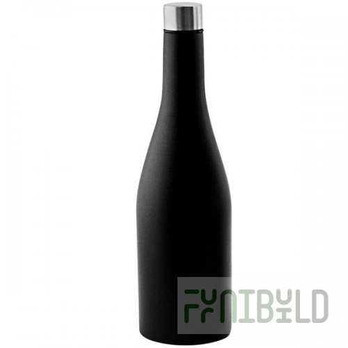 Franmara Apollo 26 oz. Black Stainless Steel Chardonnay Wine Bottle