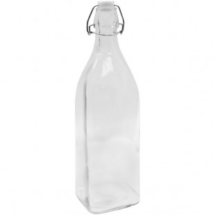 TableCraft 34 oz. Clear Glass Bottle with Wire Bail Swing Top Lid - 12/Pack TableCraft 34 oz. Clear Glass Bottle with Wire Bail Swing Top Lid - 12/Pack