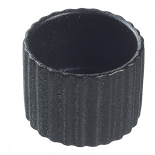 Solia Pasta Ditalini 2 oz. Round Black Fluted Porcelain Mini Dish - 144/Case Solia Pasta Ditalini 2 oz. Round Black Fluted Porcelain Mini Dish - 144/Case