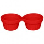 RAK Porcelain Chef's Fusion 1 oz. Ember Red Porcelain Double Ramekin - 12/Case RAK Porcelain Chef's Fusion 1 oz. Ember Red Porcelain Double Ramekin - 12/Case