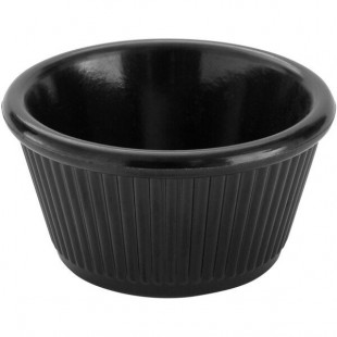 American Metalcraft 3 oz. Fluted Black Melamine Ramekin - 12/Case American Metalcraft 3 oz. Fluted Black Melamine Ramekin - 12/Case