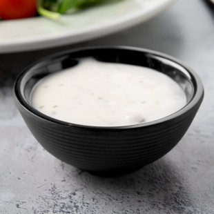 TableCraft RAM2RBK 2 oz. Black Round Ribbed Melamine Ramekin - 12/Pack