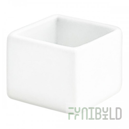Front of the House Canvas 1 oz. White Square Porcelain Ramekin - 24/Case