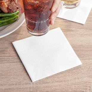 Choice White Customizable Linen-Feel 1/4 Fold Beverage Napkin 10