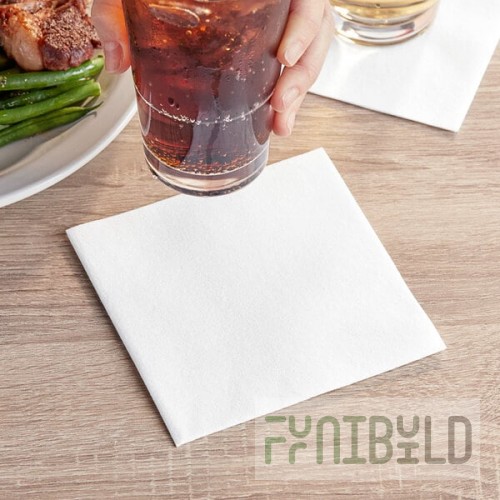 Choice White Customizable Linen-Feel 1/4 Fold Beverage Napkin 10