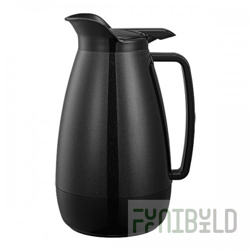 Service Ideas Thermo-Serv 67.6 oz. Black ABS Plastic Insulated Coffee Carafe / Server with Flip-Top Lid TS411BL
