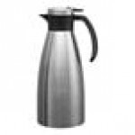Service Ideas Slim Server 50.7 oz. Stainless Steel Insulated Light Weight Coffee Carafe / Server with Black Push-Button Lid 83715