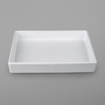 G.E.T. Enterprises COMP08WW Bugambilia 1.3 Qt. Classic Textured Finish White Resin-Coated Aluminum Straight-Sided Square Salad Bowl