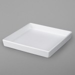 G.E.T. Enterprises COMP08WW Bugambilia 1.3 Qt. Classic Textured Finish White Resin-Coated Aluminum Straight-Sided Square Salad Bowl