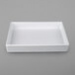 G.E.T. Enterprises COMP08WW Bugambilia 1.3 Qt. Classic Textured Finish White Resin-Coated Aluminum Straight-Sided Square Salad Bowl