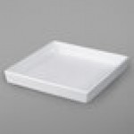 G.E.T. Enterprises COMP08WW Bugambilia 1.3 Qt. Classic Textured Finish White Resin-Coated Aluminum Straight-Sided Square Salad Bowl