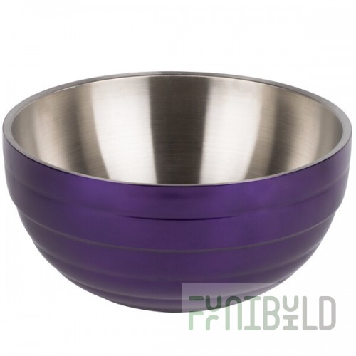 Vollrath 4659265 Double Wall Round Beehive 6.9 Qt. Serving Bowl - Passion Purple