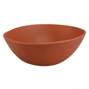 Elite Global Solutions B275076-STCS Morocco 1 Qt. Round Matte Speckled Sunburn Terra Cotta Slanted Melamine Bowl - 6/Case Elite Global Solutions B275076-STCS Morocco 1 Qt. Round Matte Speckled Sunburn Terra Cotta Slanted Melamine Bowl - 6/Case