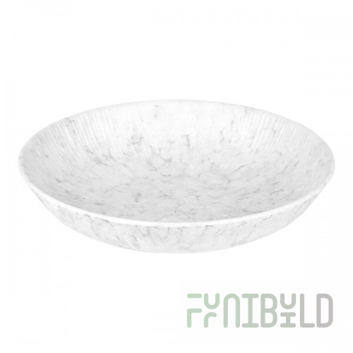 Elite Global Solutions Hermosa 36 oz. Gray Marble Embossed Melamine Bowl - 6/Case