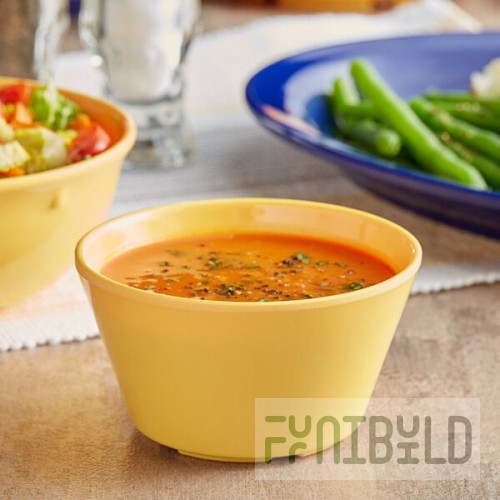 Acopa Foundations 8 oz. Yellow Melamine Bouillon Cup - 12/Case