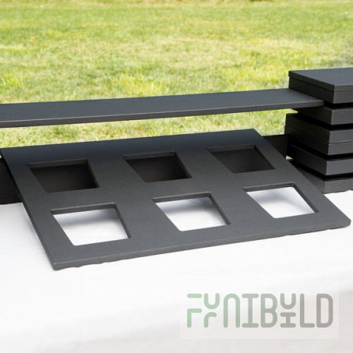 Vollrath V904975 Cubic 6 Bowl Black Wood Display Template