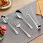 Acopa Edgeworth 4-Piece 18/8 Stainless Steel Extra Heavy Weight Serving Utensils Set