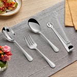 Acopa Edgeworth 4-Piece 18/8 Stainless Steel Extra Heavy Weight Serving Utensils Set