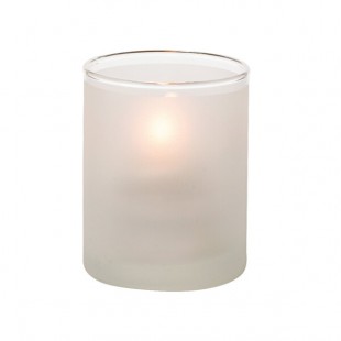 Hollowick 5176SC Satin Crystal Glass Cylinder Tealight Hollowick 5176SC Satin Crystal Glass Cylinder Tealight