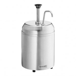 Server 3 Qt. Insulated Stainless Steel Chilled Thick Condiment Dispenser with Ice Packs Server 3 Qt. Insulated Stainless Steel Chilled Thick Condiment Dispenser with Ice Packs