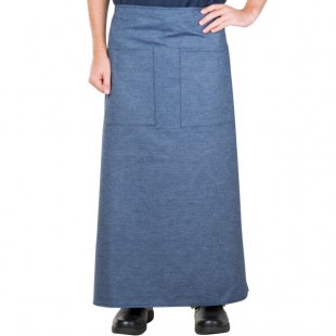 Intedge Denim Poly-Cotton Bistro Apron with 2 Pockets - 38